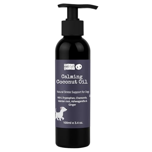 Beruhigendes Kokosöl für Hunde, 100ml Pumpflasche, Natürliche Hilfe bei Angst & Stress, mit L-Tryptophan, Baldrian & Ashwagandha