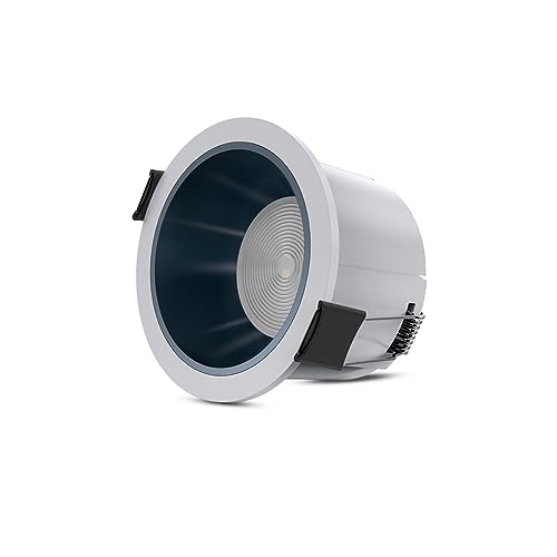 Image of Goldmedal Falcon 7W LED Round Downlight (WH+GB) for Home, Office & Shop - Neutral White (3000K) |Recessed Light for False Ceiling | Cut-Out: O75mm | Body Colour: White | for Indoor Application