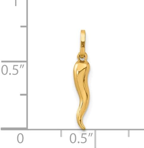 14k Yellow Gold Italian Horn Charm