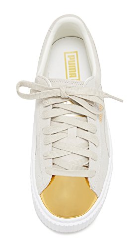 PUMA Puma Womens Suede Platform Gold Gold-Star White-Puma White Sneaker - 9
