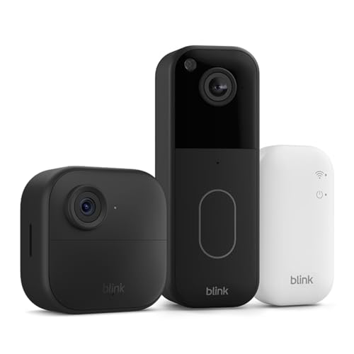 Blink Outdoor 4 + Sistema de videotimbre Blink: cámara de seguridad inteligente HD sin cables, 2 años de autonomía (Sync Module Core incluido)