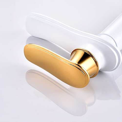 Grifo de baño monomando dorado para renovar lavabos con diseño retro 2