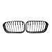 Kratka przednia Kratka/Grille Pojedyncze Slat Kierownica Ramka Gloty Wysokiej Glosy Czarny Ogrodzenie Grille Kompatybilny Fit dla Fit For B-M-W F20 LCI 1-Series 2015 Wysoka jakość (Color : Black)