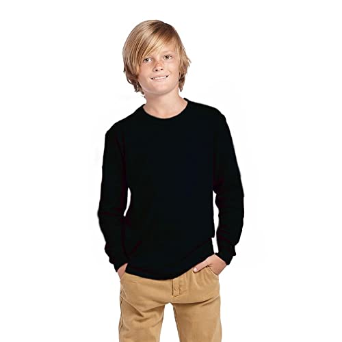Boys Long Sleeve Pocket Shirts - 4-Pack Jersey Pocket and Crewneck Tee Shirts Tagless.4