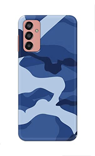 Image of Printed Hard Back Cover Case for Samsung Galaxy M13 4G Back Cover (Army Blue Pattern) -702