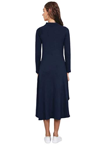 Image of Dream Beauty Fashion Women's Hosiery High-Low Full Sleeves Casual Dress (38 inch Inch Front and 52 inch Inches Back Length)