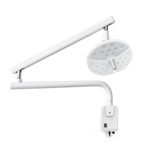 WoodHW White Wall-Mounted Surgical Aid Light Medical Exam Shadowless Lamp LED 50W