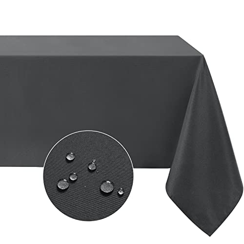 Softalker Rectangle Tablecloth, Waterproof & Stain Resistant Table Cloths Wrinkle Free Fabric Washable 210GSM Polyester Table Cover for Dining/Party/Outdoor - 60 x 102 inch,Grey