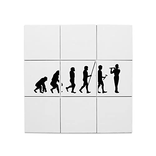 Carreaux Céramique Décoratif Musique Flute Traversière 45,6x45,6cm Instrument Musicien