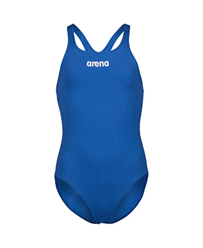 arena Solid Swim Pro Team Einteiliger Badeanzug für Mädchen, Schnelltrocknender Badeanzug, Sportliche Badebekleidung aus arena MaxLife Eco-Gewebe mit Maximaler Chlorbeständigkeit und 50+ UV-Schutz