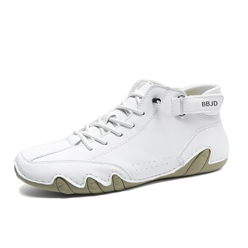 Image of baobeijiadao Men's Beck Shoes Waterproof Non Slip High Top Chukka Boots Handmade Suede Caual Outdoor Sneakers