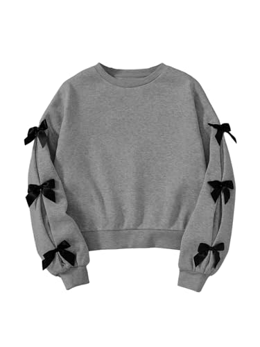 SOLY HUX Girl's Y2k Bow Sweatshirt Pullover Tops