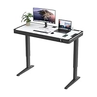 Amazon | HOMAYA 電動昇降デスク 強化ガラス天板 コンセント/USB-A