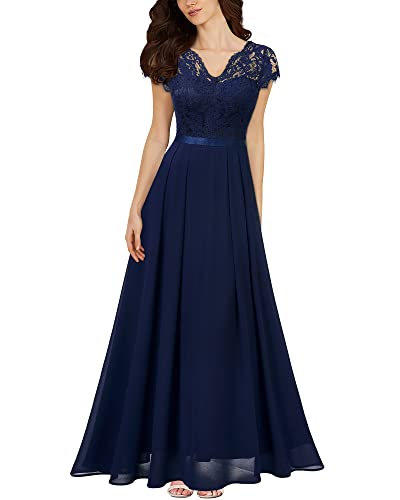 Miusol Women's Floral Lace V-Neck Maxi Dress #TOP26
