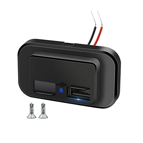 Double Prise USB Voiture étanche 12V/24V - Pour Moto, Bateau, Camion, 2 Ports, Protection Silicone
