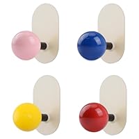 MOROBOR Oval Self Adhesive Hooks, 4pcs Metal Wall Hooks Kids Coat Hooks Waterproof Wall Hook Clothes Bag Key Hanger Hook for Home Bathroom Kitchen