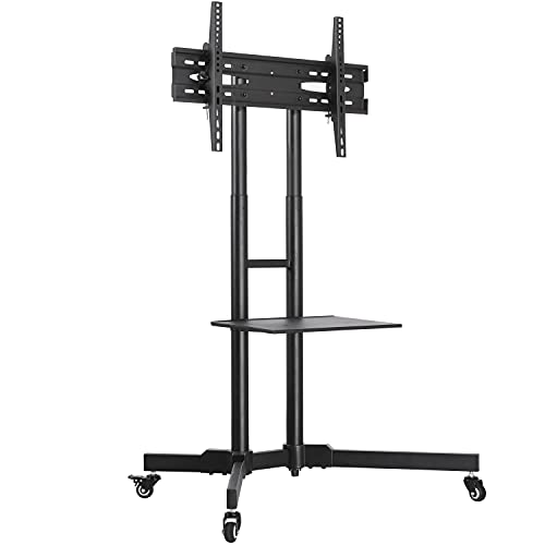 Yaheetech 32 to 75 Inch Mobile TV Cart Universal Flat Screen Rolling TV Stand Trolley Console Stand with Mount for LED LCD Plasma Flat Panels on Wheels