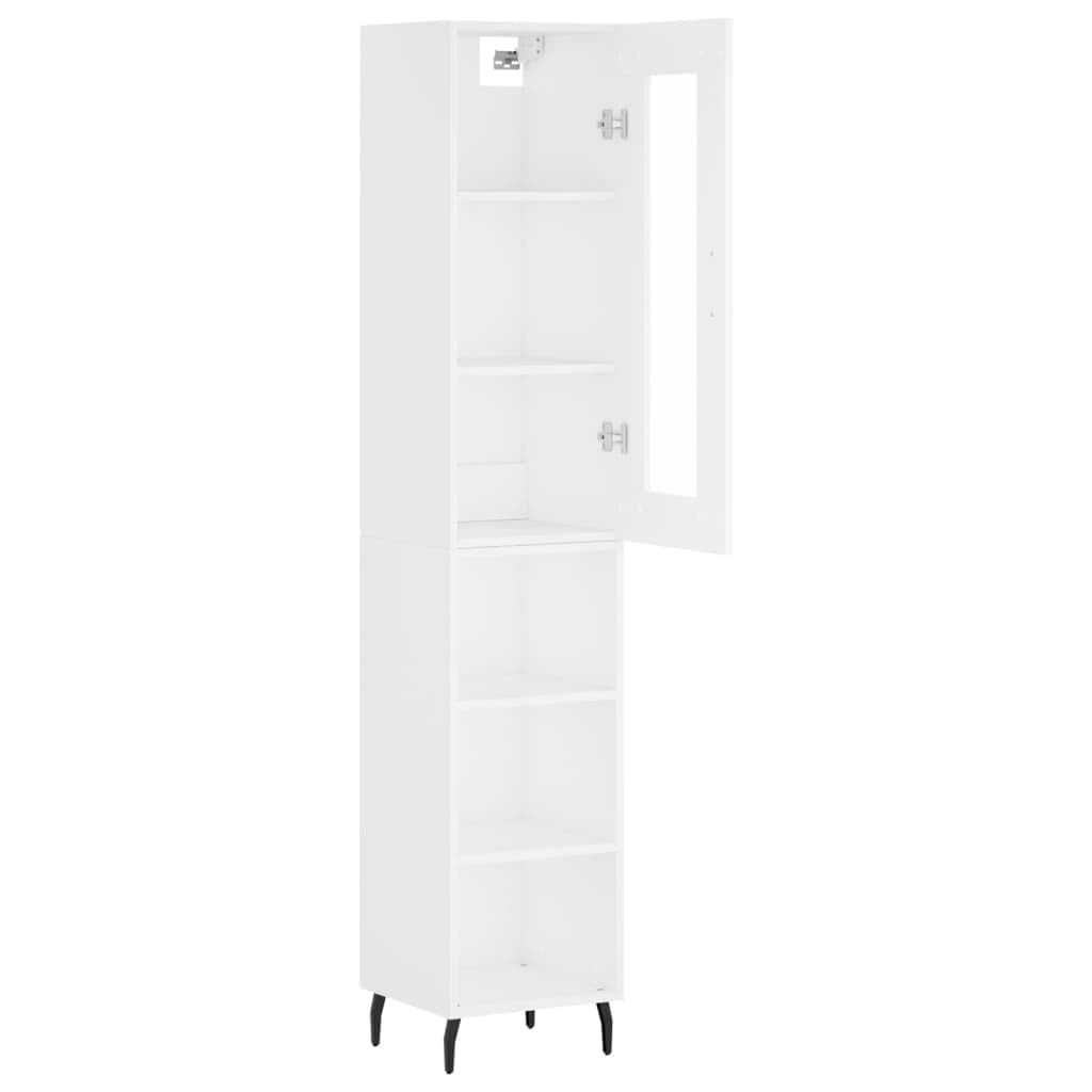 Armadio alto in legno bianco, 34,5 x 34 x 180 cm