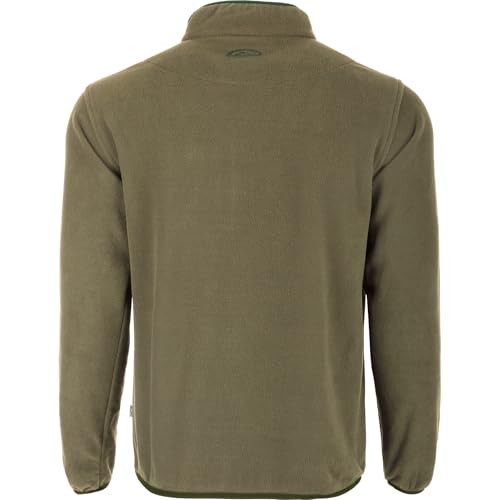 Image of Drake Waterfowl Men's Camp 2.0 Fleece Pullover | Hunting Anti-Pill Moisture Wicking 1 /4 Neck Snap Sweater with Chest Pocket