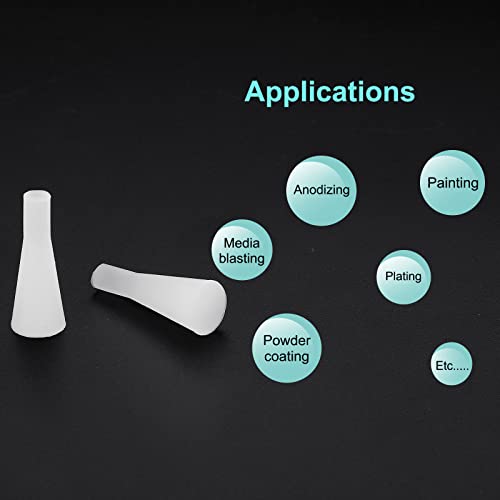 Image of MECCANIXITY Silicone Rubber Tapered Plug 4mm to 8mm Solid White for Powder Coating, Painting, Anodizing, Plating, Sandblasting, Laboratory Use 20 Pieces