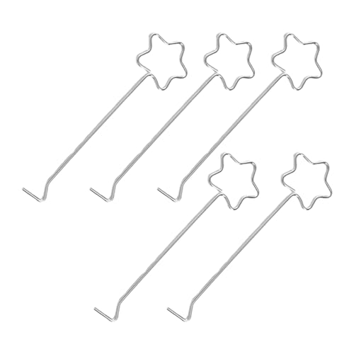 Qianly 5 Pieces Stainless Steel Candle Wick Dippers Put Out Wick Dippers Candle Hooks, Silver