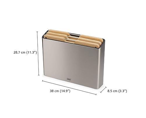 Set 3 piezas tablas de cortar bambú con estuche acero miniatura 5