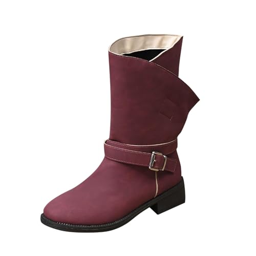 Bottes courtes femme rose vif taille 39.5 | Bottines de cowboy décontractées et confortables