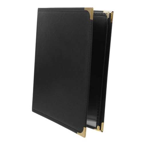 MOLUCKFU Personal Planner Cover Clear Menu Covers Menu Holder Cover Menu Holders for Restaurant Transparent Menu Sleeve Menu Protector Recipe Holder Folder Cover Planner Binder PVC Black