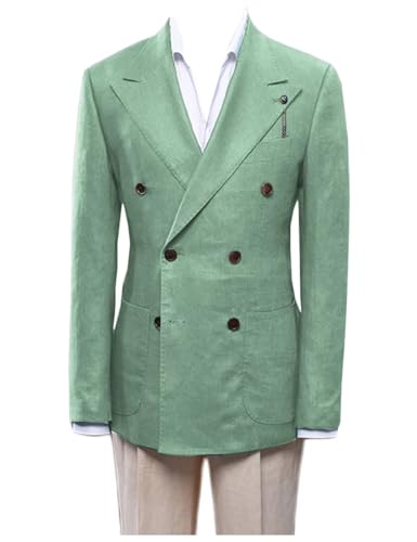 Men's Navy Blue01 Linen Suit Jacket Formal Wedding Blazer for Men-Color14