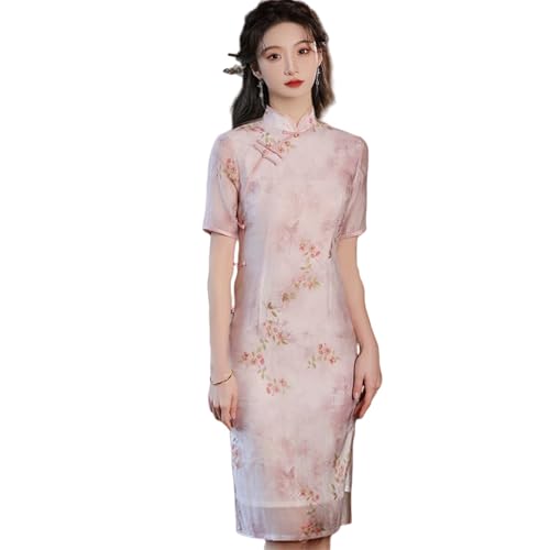 Robe chinoise cheongsam femme pour un look chic et rétro en terrasse cet été