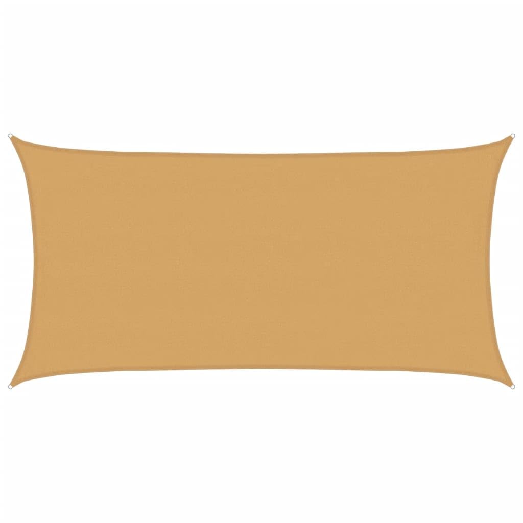 vidaXL Vela Parasole 160 g/m² Rettangolare Sabbia 4x7 m in HDPE, vela ombreggiante, ombra da patio, tettoia ombreggiante, vela da giardino, tettoia