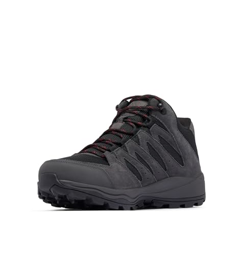 Columbia Columbia Mens Redmond IV Mid Waterproof Hiking Shoe, Black/Mountain Red, 8