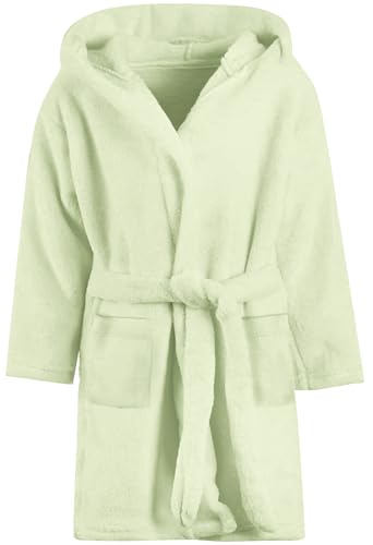 Image of Umeyda Girls Fleece Hooded Robes, Warm Printed Bath Robe for Kids Soft Fuzzy Bathrobe for Gifts