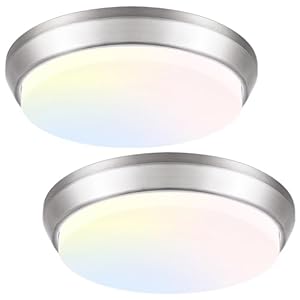 13 Inch Dimmable LED Ceiling Light Fixture, 4000 Lumens Super Bright 36W Flush Mount Ceiling Light, 2700K/3000K/4000K/5000K/6500K Adjustable Modern Ceiling Lamps for Bedroom Kitchen Bathroom, 2 Packs