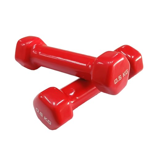 Image of Set of 0.5 Kg Vinyl Dumbbells (red)