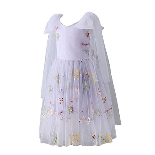 Flower Girl Dresses for Wedding Toddler Girls Short Floral Embroidered Tulle Dress Knee Length
