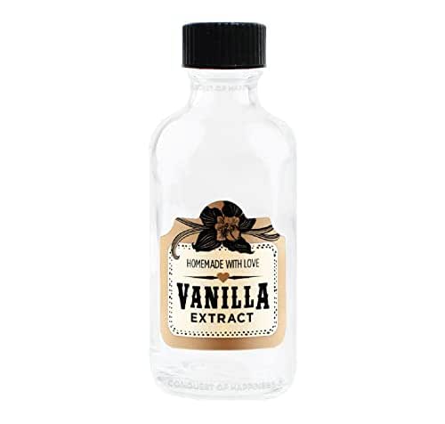 Vanilla Extract Labels - 12 Pack 2x2 Inch Glossy Labels For Homemade Extracts