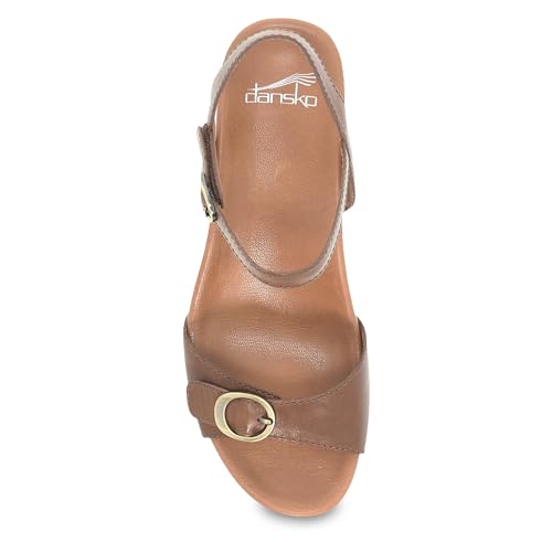 Image of Dansko Arielle Wedge Sandal for Women - Cushioned, Contoured Footbed for All-Day Comfort and Support - Adjustable Hook & Loop Strap with Buckle Detail - Lightweight Rubber Outsole