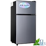 Cucina Magica 2.9 Cu.Ft Compact Double Door Mini Fridge - Top Freezer & Bottom Refrigerator | Energy Save,7-Level Precision Cooling | Ideal for Dorm, Bedroom, Office & Small Spaces