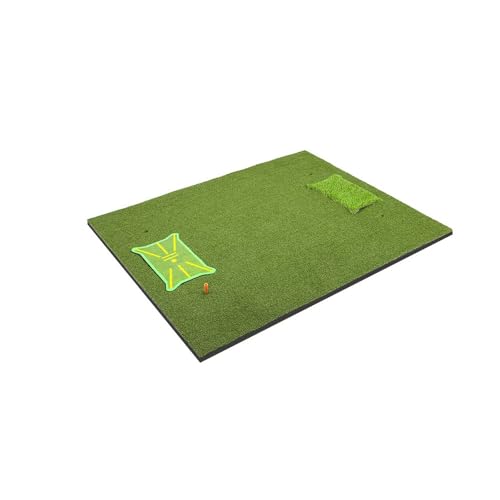 Golf Hitting Mat, with Replaceable Small Pads in Certain Areas, 1.5 * 1.2m 16mm Green Grass, Indoor and Outdoor Golf Swing Practice Mat, with Multiple Playing Methods, Beginner(10mm EVA Bottom)