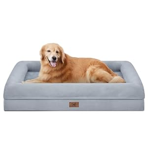 Orthopedic Washable Large Dog Bed: Large Dog Bed Bolster Waterproof – Dog Beds for Medium Large Dogs with Removable Cover
