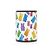 Colorful Gummy Bears Jelly Sweets Ashtrays for Cigarettes with Lid Stainless Steel Portable Outside Cigarette Butt Container for Kitchen Home Office
