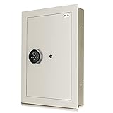 Langger Biometric Wall Safe, Hidden Fingerprint Security Wall Safe, In Wall Safe Between Studs, Size Upgrade (White-Small Size)