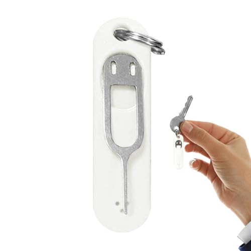 Extracteur de cartes - Sims - Plateau - Outil avec breloque porte-clés - Ouvre-aiguille de précision - Broche pour smartphones - Design métallique léger - Accessoire pratique pour l'entretien des