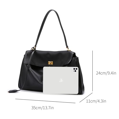 Slouchy Luxury Tote Bag with Soft PU Leather,Top Handle Bag,Large Capacity Shoulder Bags for Women4