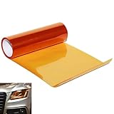 Scheinwerfer Folie Orange, 30 x 120cm PVC Hitzebeständige Scheinwerferfolie,Orange Schutzfolie,Selbstklebend,Transparent lampenfolie selbstklebend,Für Auto-Rückleuchten Für Lampen