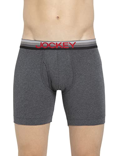 Image of Jockey ZN03 Men's Super Combed Cotton Elastane Stretch Solid Boxer Brief with Ultrasoft Waistband