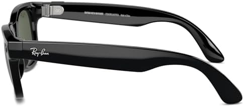 Ray-Ban Meta (Gen 1), Wayfarer, Shiny Black | Smart AI Glasses for Men, Women β 12 MP Ultra-Wide Camera, Open-Ear Speakers for Audio, Video Recording and Bluetooth β Clear Lenses β Wearable Technology - 1