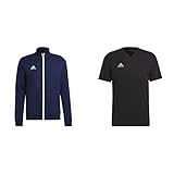 Produkt 2: Weiche Textur adidas Herren Entrada 22 Jacket, team navy blue 2, L EU & Herren ENT22 Tee T-Shirt, Schwarz, L
