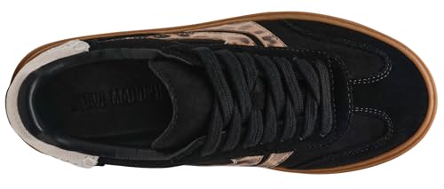 Steve Madden Women's Dodge Sneaker, Black/Leopard, 7 M US